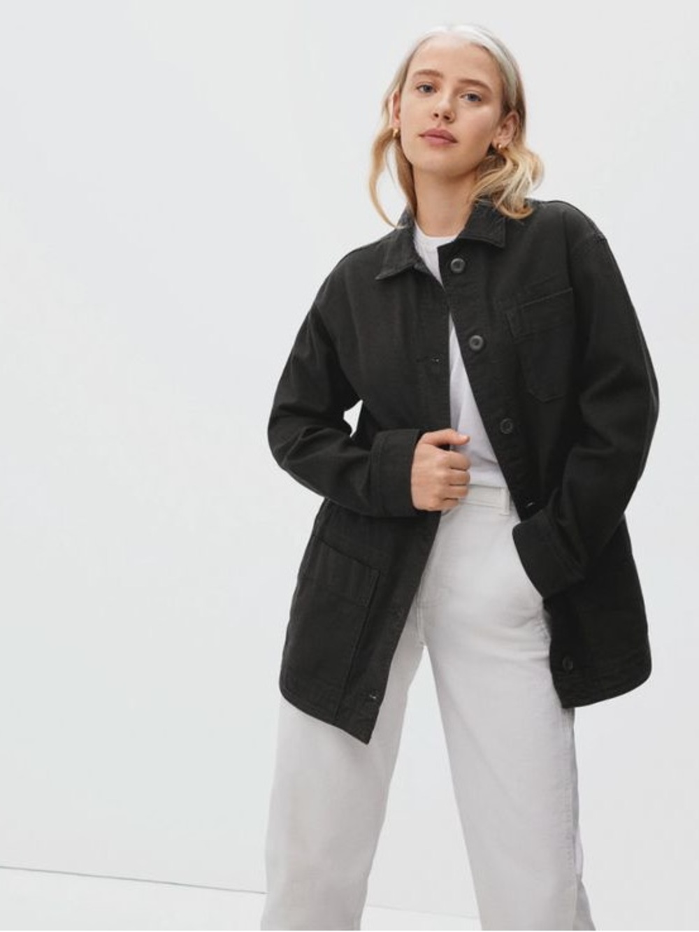 Women's Black Oversized Utility Jacket